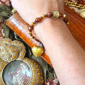 Handmade Bracelet with Golden Heart